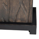 rustic lamp with branch pattern base detail 