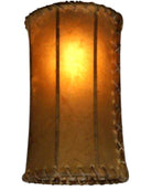 Brown rawhide 8" cylinder lamp shade 