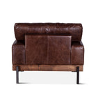 Brown leather industrial accent chair - Your Western Decor