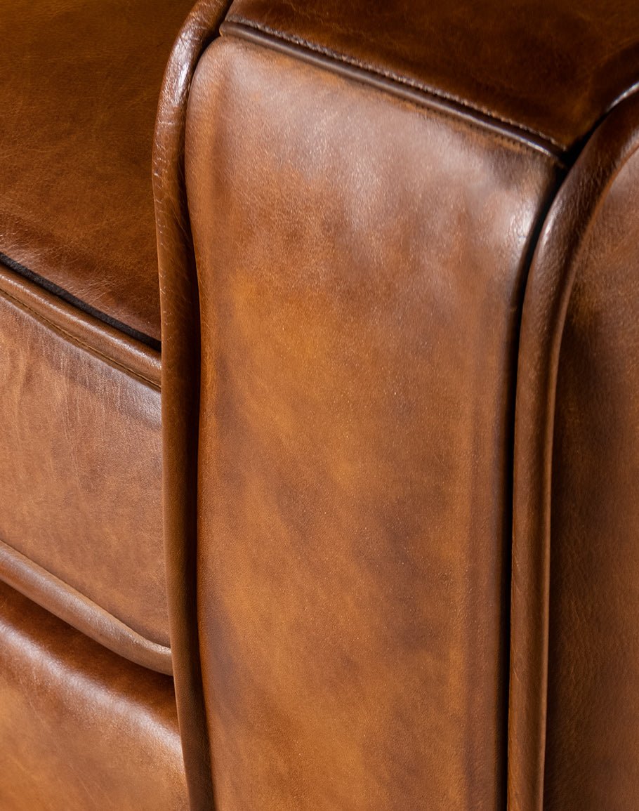 American Made Brown Leather Rugby Chair - Your Western Decor