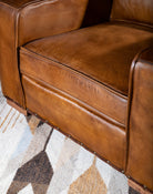 American Made Brown Leather Rugby Chair - Your Western Decor