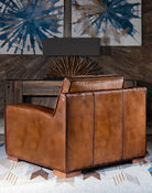 American Made Brown Leather Rugby Chair - Your Western Decor