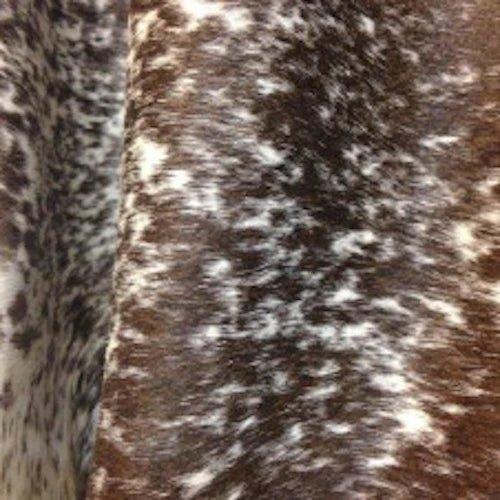 Brown and white peppered cowhide swatch - Your Western Decor 