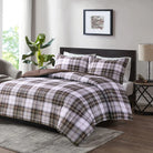 Brown and white plaid comforter set - Your Western Decor