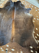 natural brown cowhide rug authentic Brazilian hide rustic ranch interior