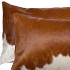 Brown and white cowhide accent pillow set - Set of 2 - 12 x 20 pillow - Brown & White 