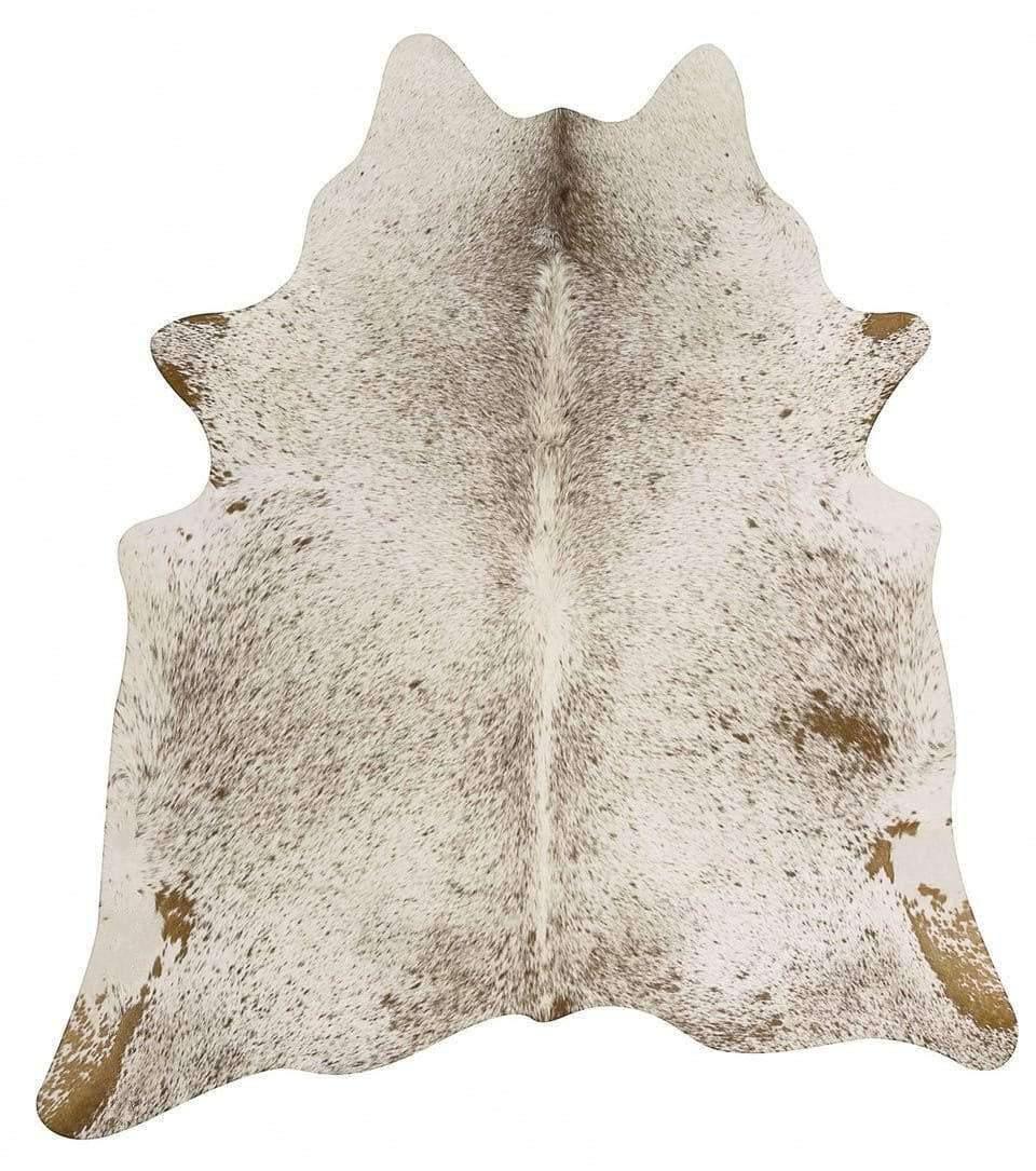 Brazilian Brown and White Peppered Cowhide Rug 5x6