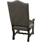 Back of grey leather brush creek dining chair 