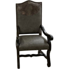 Brush creek grey leather dining chair front - Your Western Decor