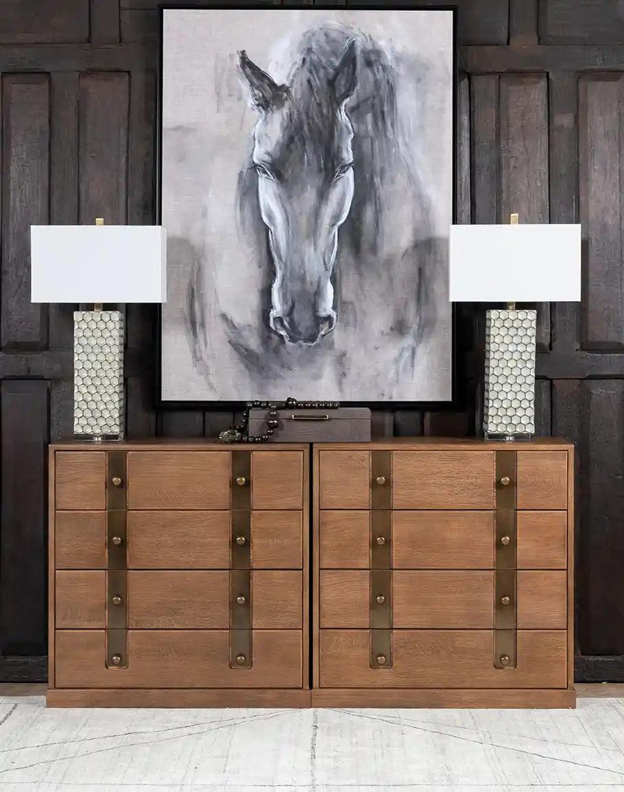 Matte black framed canvas Buckingham Royal Horse Art in room setting - made in the USA - Your Western Decor