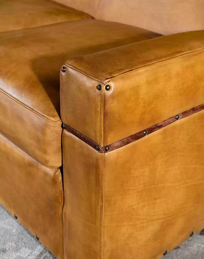 Buckskin Leather Sofa made in the USA - Your Western Decor