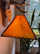 Rawhide square lamp shade in buckskin color