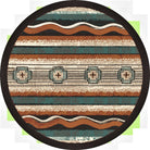 buckskin, black, turquoise, beige southwestern area rug round