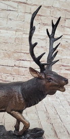 Bronze bull elk sculpture detail - Your Western Decor