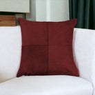 Burgundy Wine Cowhide Accent Pillow - Your Western Decor