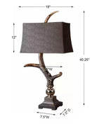 Elegant Lodge Burnished Antler Table Lamp measurements - Rustic Lighting - Your Western Decor