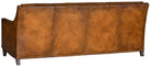 Western ranch style tufted leather couch back in Bark Sauvage leather that has been hand burnished 