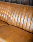 American made Channeled Tan Leather Sofa - Your Western Decor