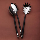 Burnished black handled pasta serving set - Your Western Decor