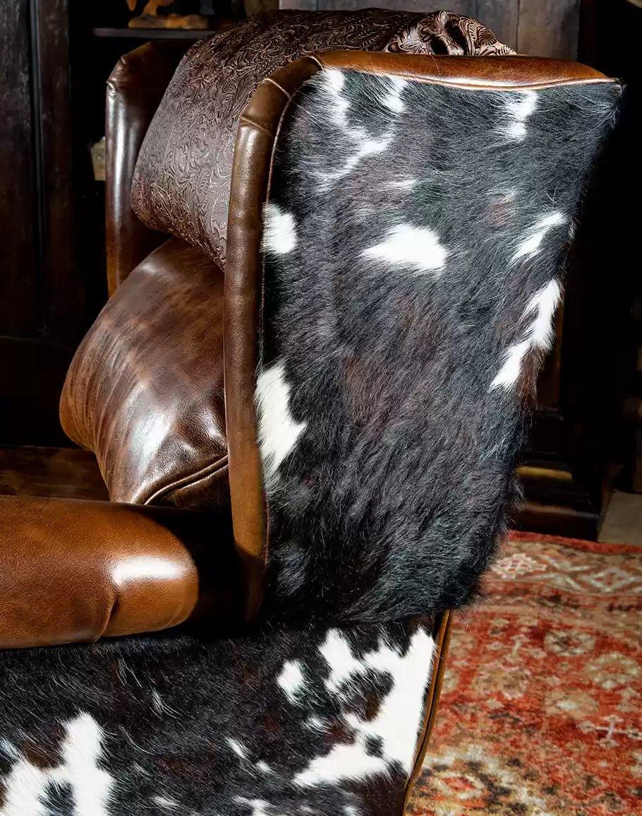 American Made Bustle Back Cowhide & Leather Recliner - Your Western Decor