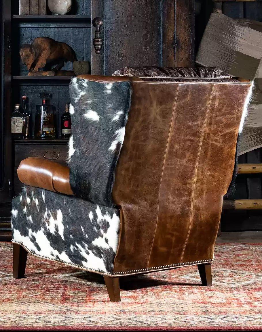 American Made Bustle Back Cowhide & Leather Recliner Back - Your Western Decor