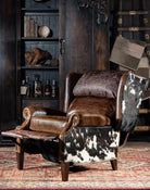 American Made Bustle Back Cowhide & Leather Recliner - Your Western Decor