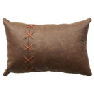 American made Butte distressed leather accent pillow - Your Western Decor