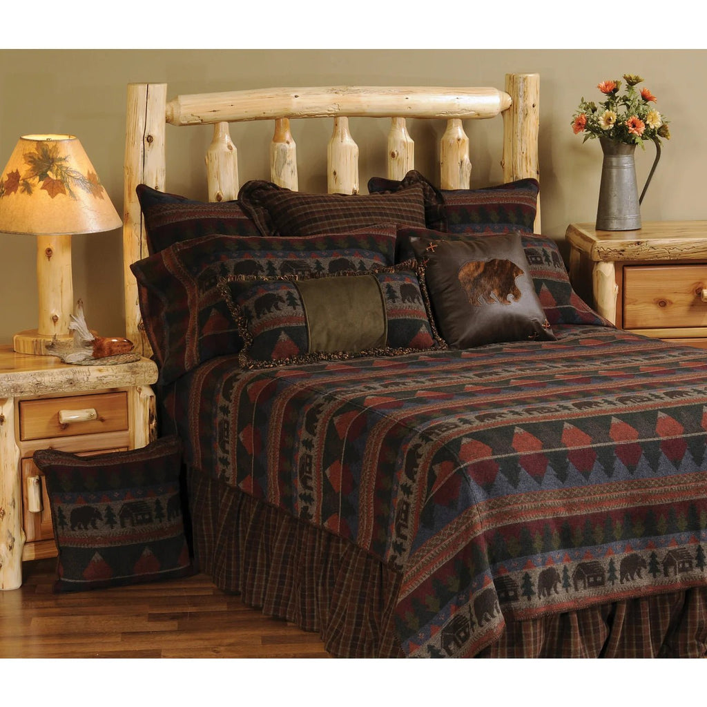 Cabin Bear Bedspread and accents made in the USA - Your Western Decor
