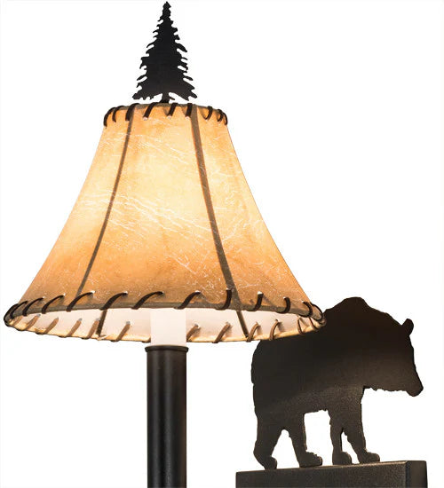 American made Cabin Bear Swing Wall Sconce with adjustable arm - Your Western Decor