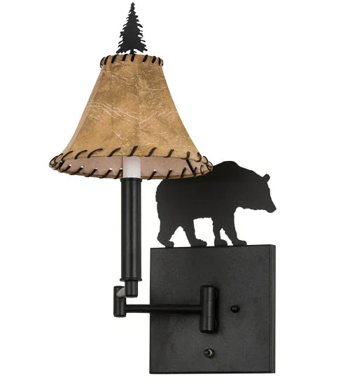 Cabin Bear Swing Arm Wall Sconce | Your Western Decor