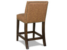 Caldwell distressed leather counter chair back view 
