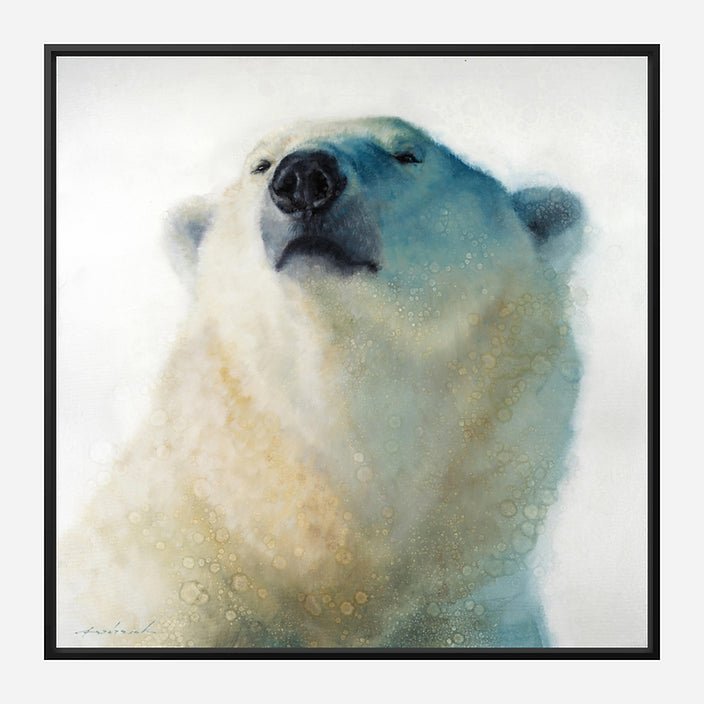 Calm Cool & Collected Black Framed Polar Bear Art by David Frederick Riley at Your Western Decor