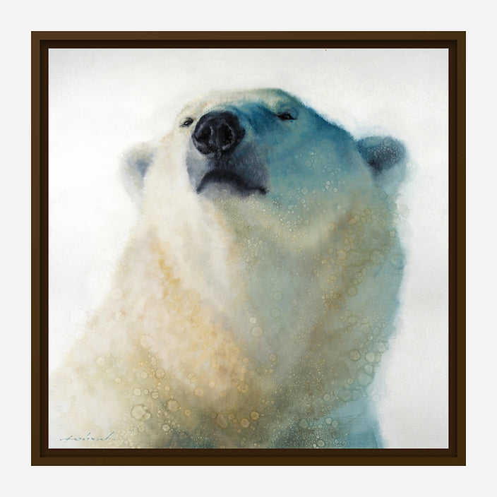 Calm Cool & Collected Brown Framed Polar Bear Art by David Frederick Riley at Your Western Decor