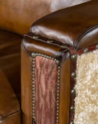 American made Camden Leather and Shearling Sofa - Your Western Decor