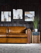 American made Camden Leather and Shearling Sofa - Your Western Decor