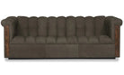 Camden suede leather sofa front - Your Western Decor