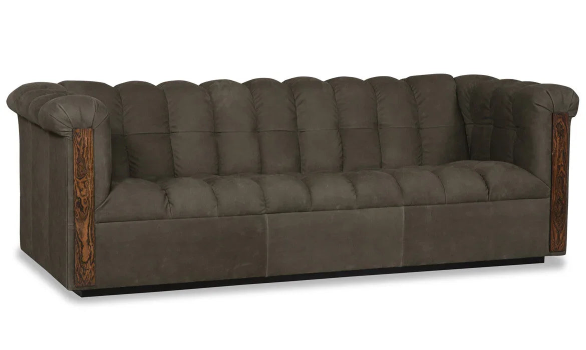Camden suede leather tufted sofa - Your Western Decor