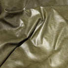 Canyon Evergreen smooth-grain aniline leather hide in a rich evergreen color.