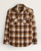 Canyon Western Wool Plaid Shirt by Pendleton in copper, cream and brown ombre - made in the USA - Your Western Decor