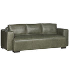 Canyon sage leather sofa at an angle 