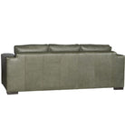 Back view of Canyon sage rustic modern leather sofa 