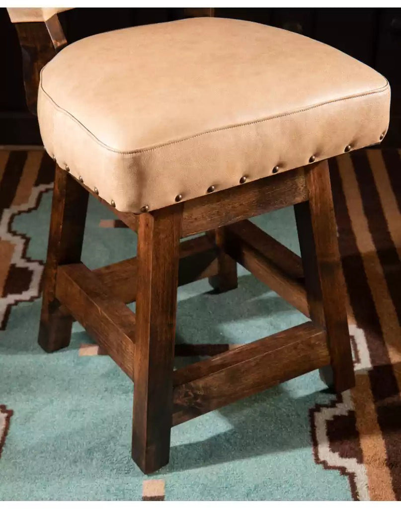 American made Carlos Western Armless Leather Bar Stool Seat - Your Western Decor