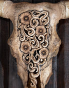 Carved Longhorn Skull Wall Decor - Your Western Decor