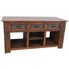 Custom made oversize Delaware Western Kitchen Island with leather drawer panels - Your Western Decor