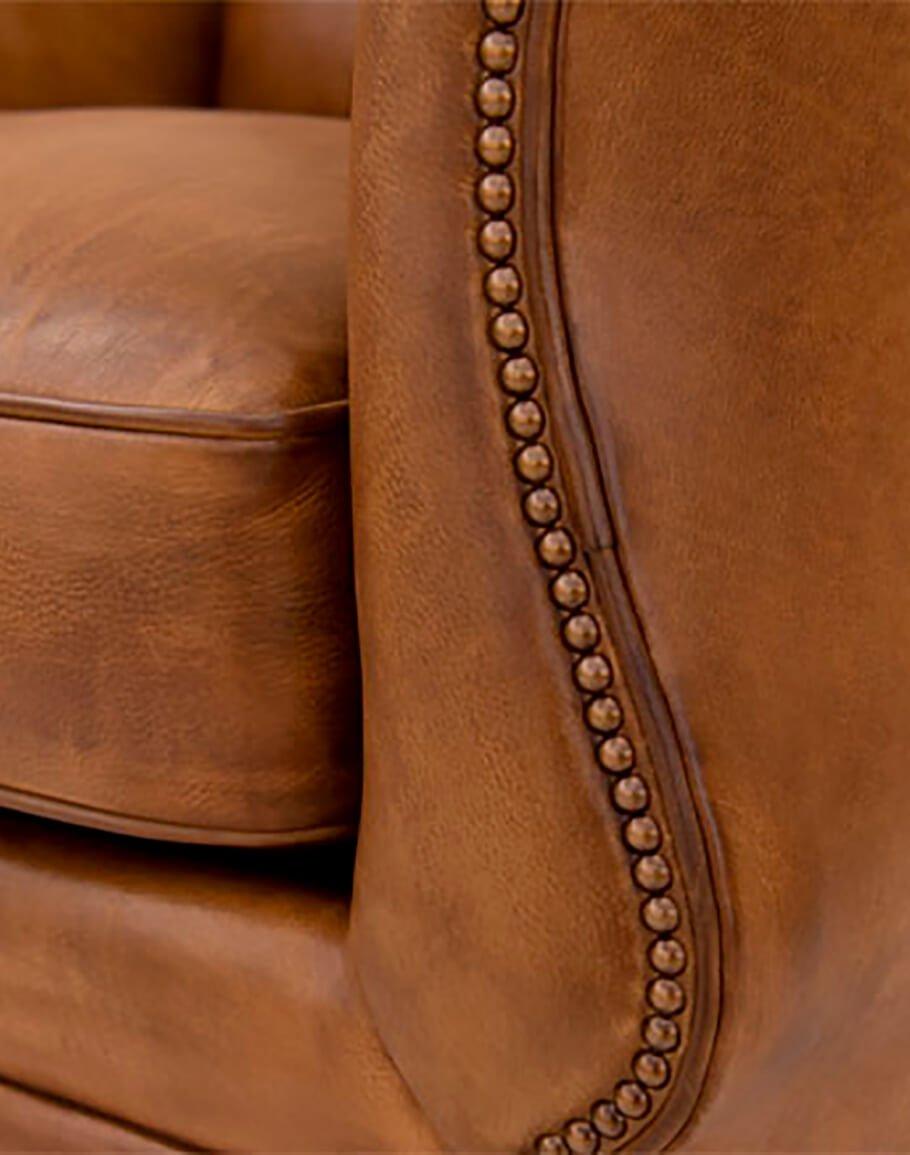 Cassiday Tan Leather Swivel Glider - Luxury American Made Leather Furniture - Your Western Decor