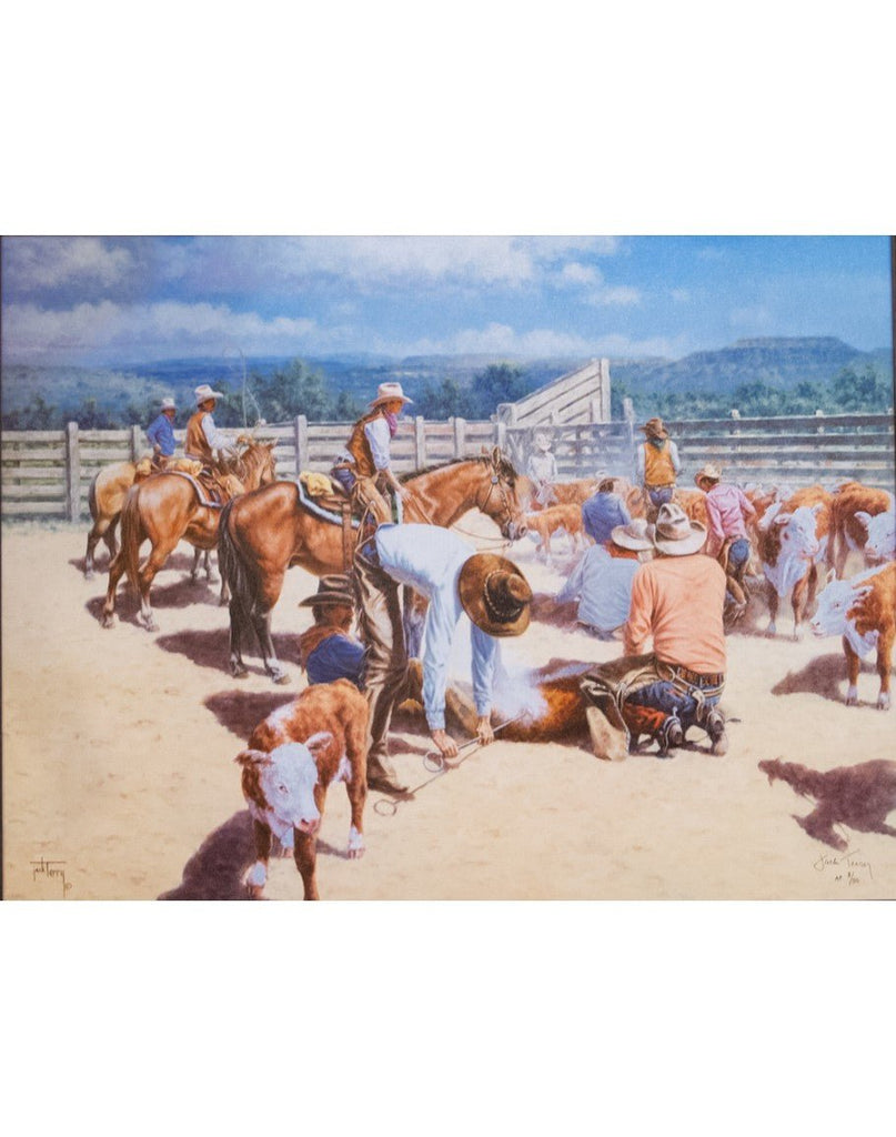 Cattle Branding Day Canvas Art by Jack Terry - Western Art - Your Western Decor
