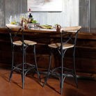 Cedar Creek, Cross Back Barstools, Rustic Barstools, Mango Wood Barstools, Wood and Metal Barstools, Black Metal Barstools, Bar Height Seating, 30 Inch Barstools, Barstool Set of 2, Rustic Industrial Furniture, Ranch Furniture, Pub Table Seating