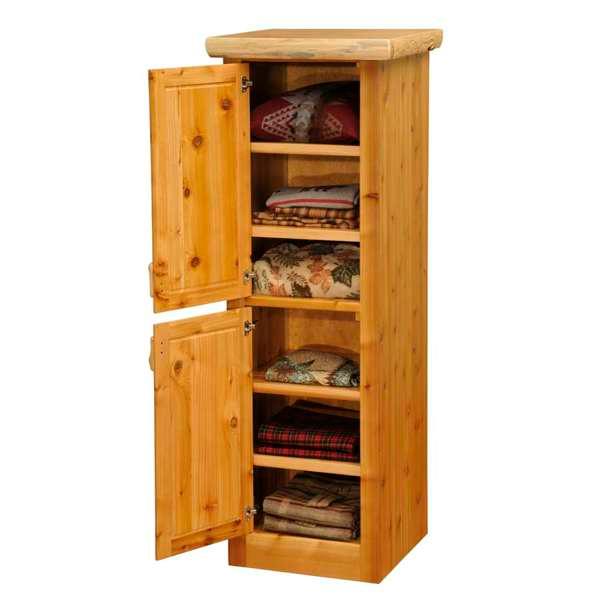 Wooden cabinet with open doors displaying various items - Your Western Decor