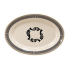 Four Fish Mimbreño Oval Serving Platter in black and white - Your Western Decor