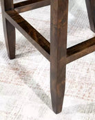 Channel Back Burnished Brown Leather Bar or Counter Stool made in the USA - Your Western Decor